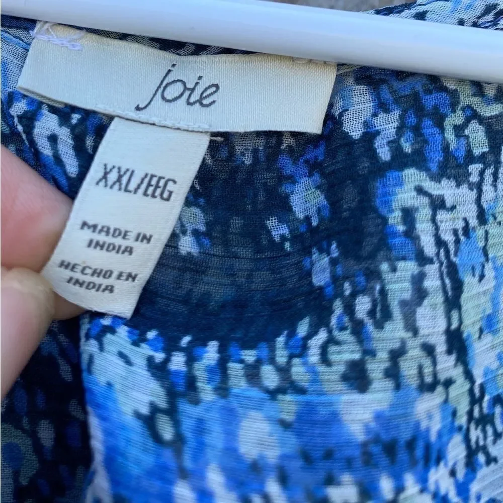 Joie Dress Blue Lightweight Lined‎ Flowy Long Sleeve Women’s Plus Size XXL FLAW